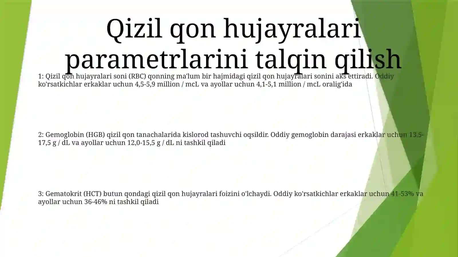 Umumiy Qon Taxlilini Interpretatsiyasi 2