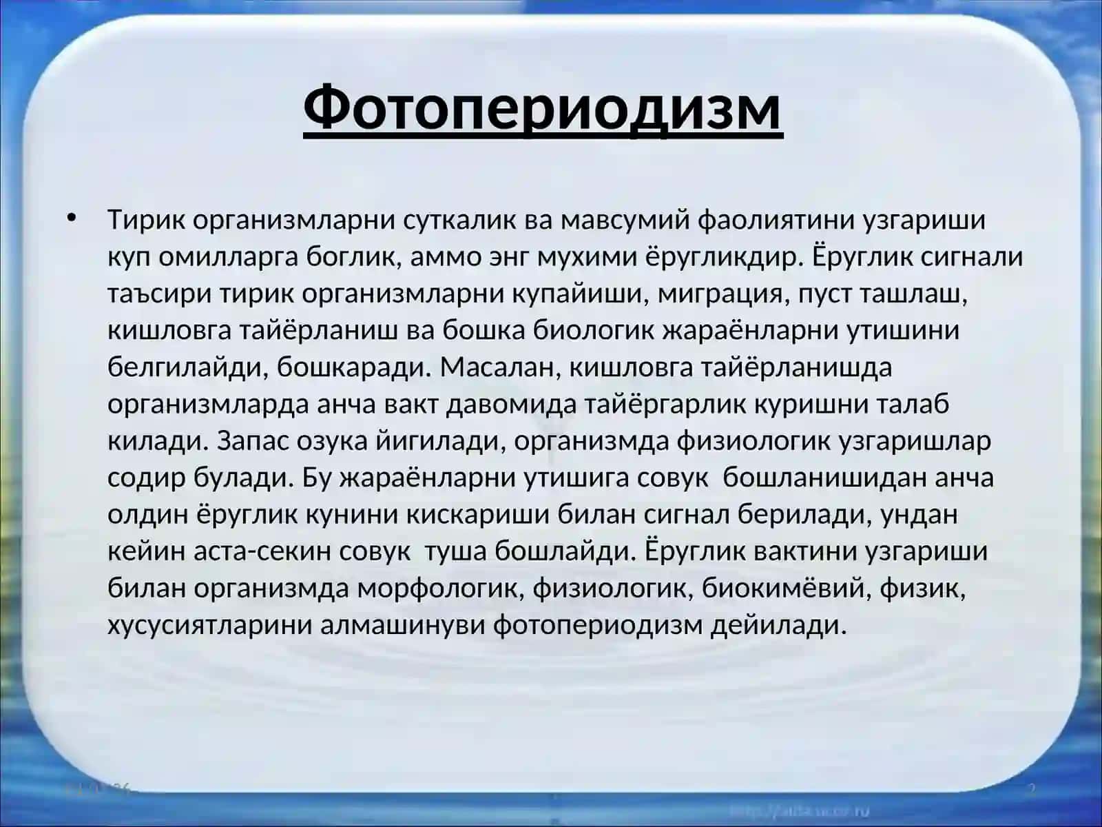 Фотопериодизм 2