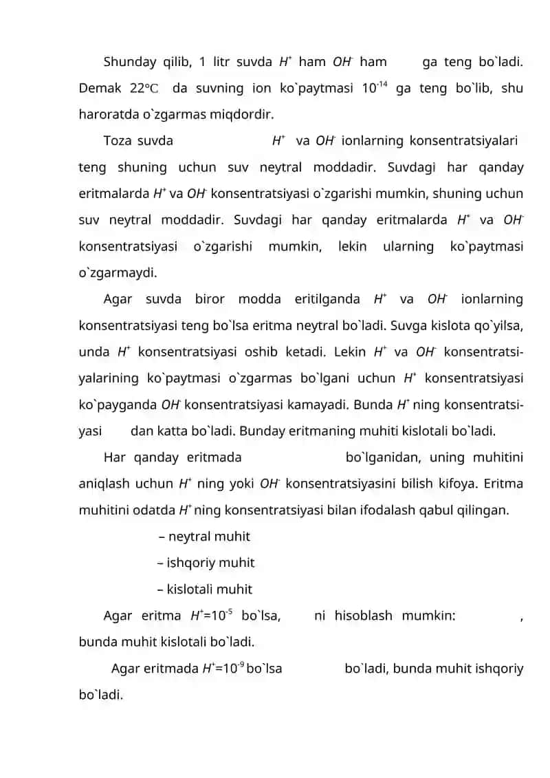 Suvning vodorod ko‘rsatkichi 2