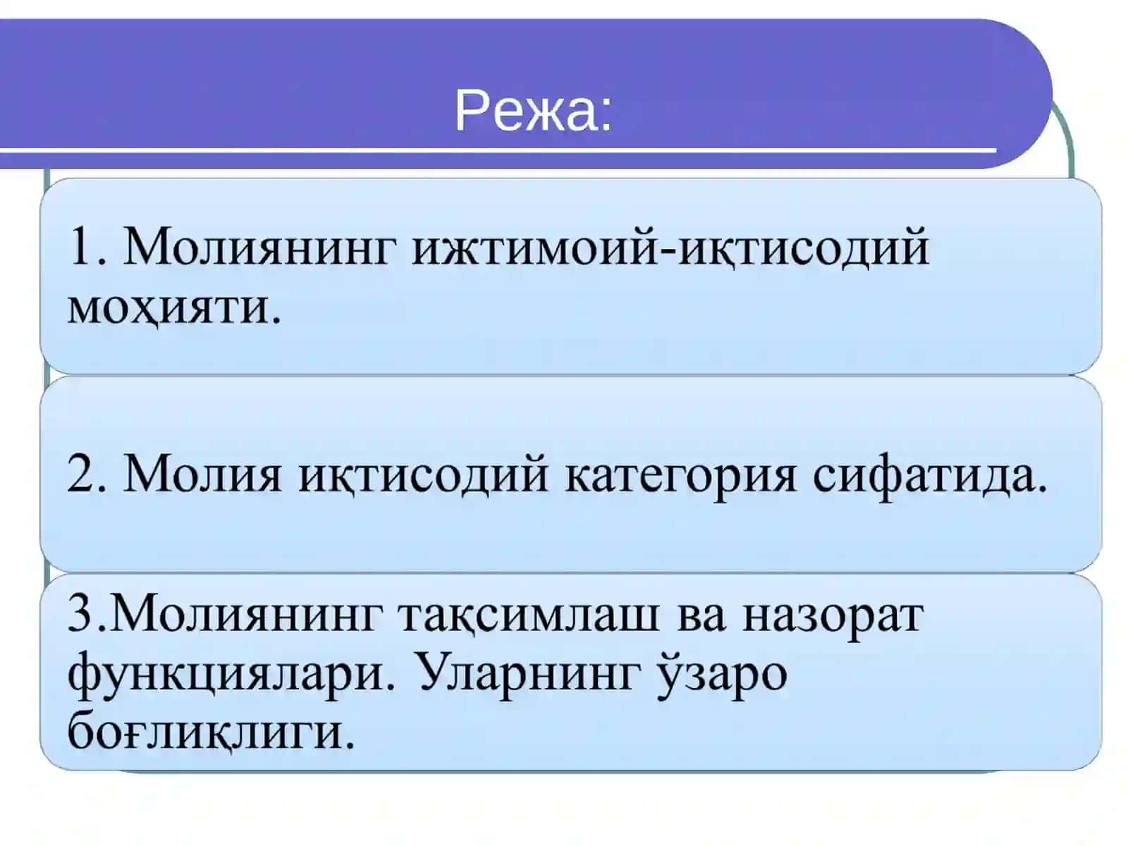 Молияасослари фани 2