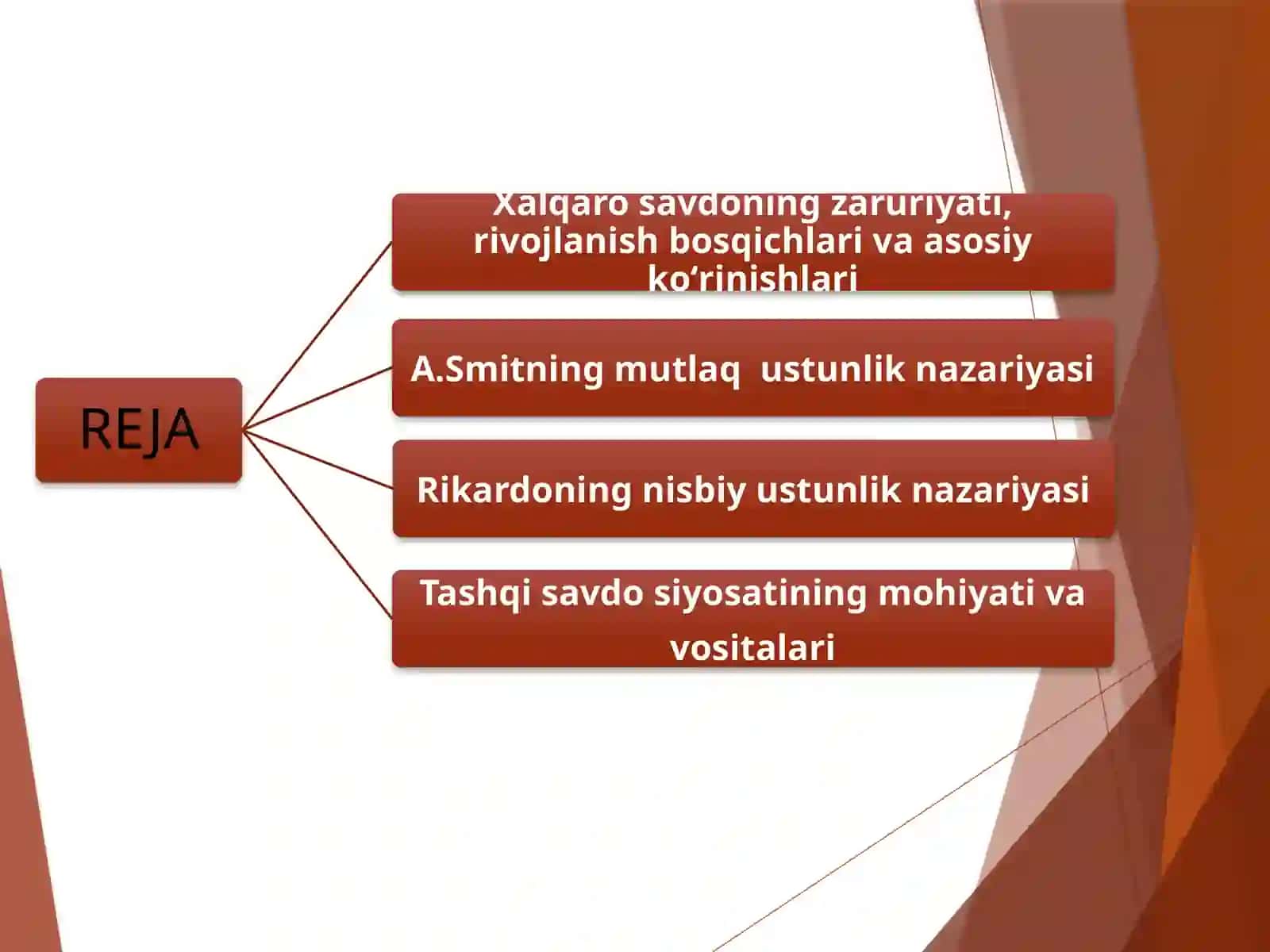 Xalqaro savdo nazariyasi. Tashqi savdo siyosati 2