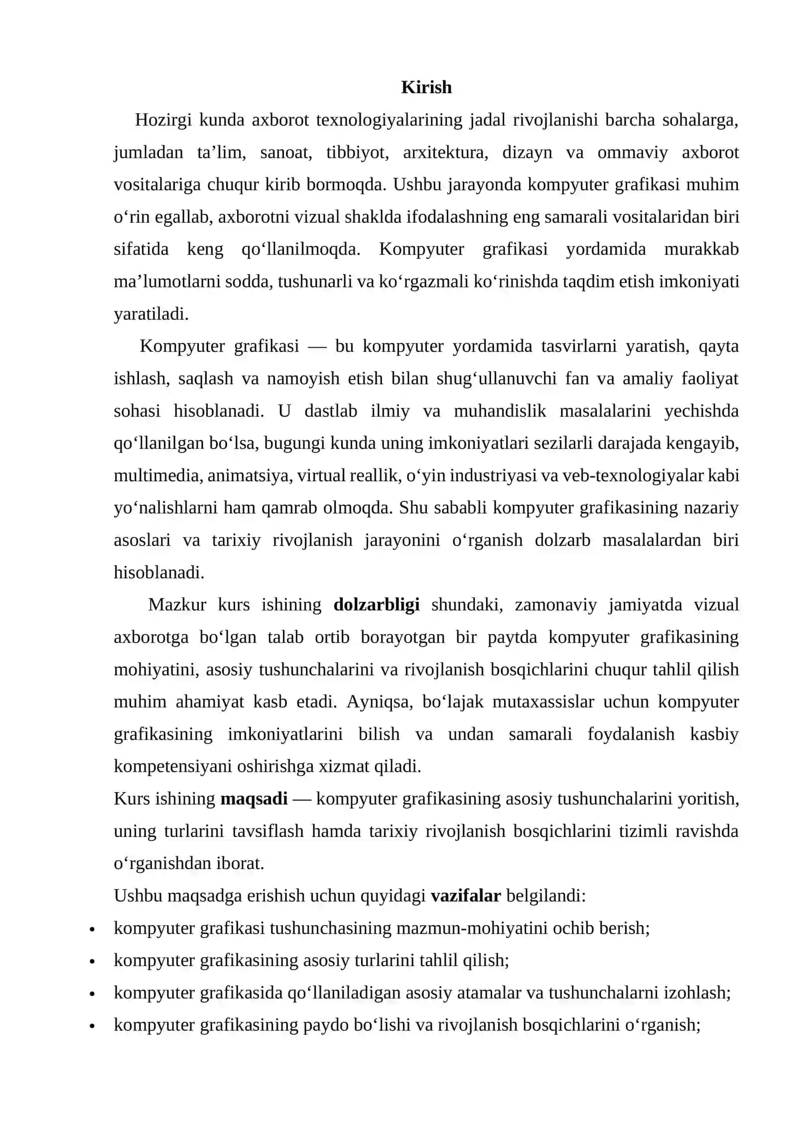Kompyuter grafikasining nazariy asoslari 2