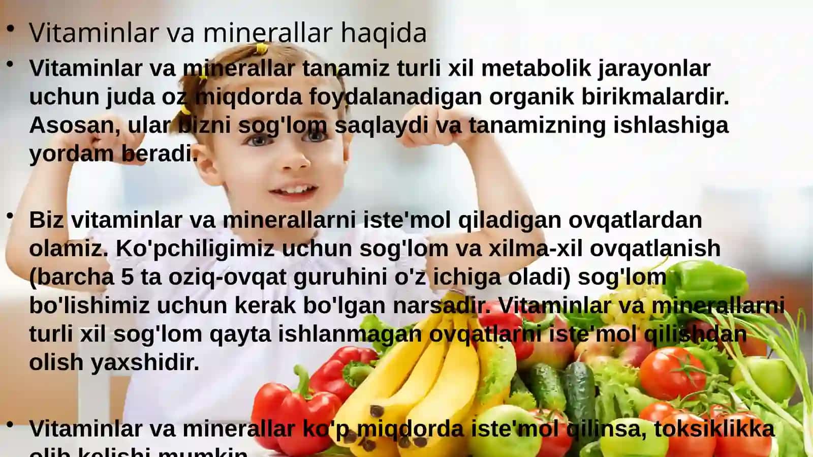 Vitaminlar va minerallar haqida 2