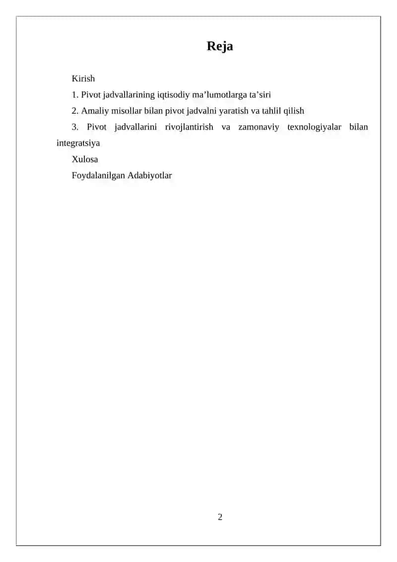 Pivot Table (Svodnaya Tablitsa) 2
