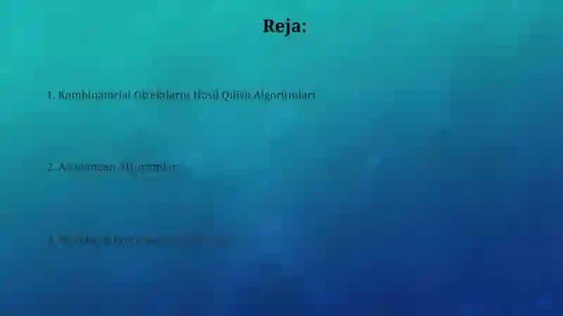 Kombinatorial Ob'ektlarni Hosil Qilish Algoritmlari 2