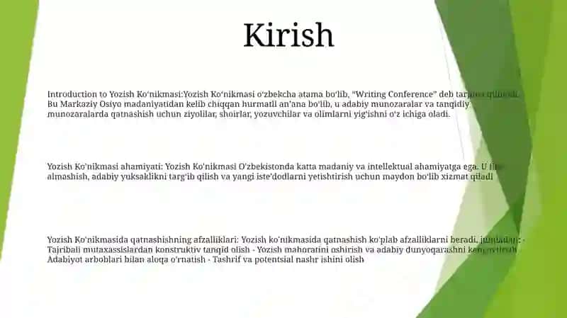 Yozish Ko'Nikmasi 2