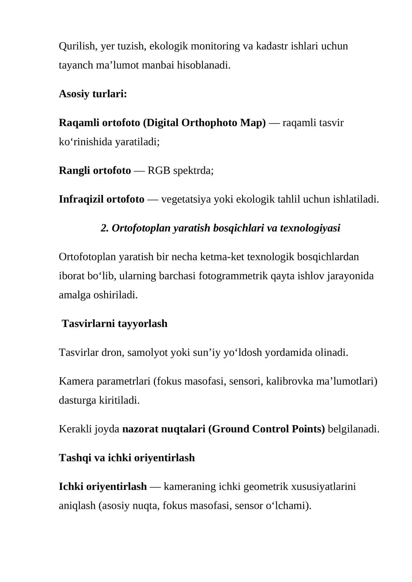 MOZAYKDA ORTOFOTOPLANLARNI YARATISH USULLARI 2