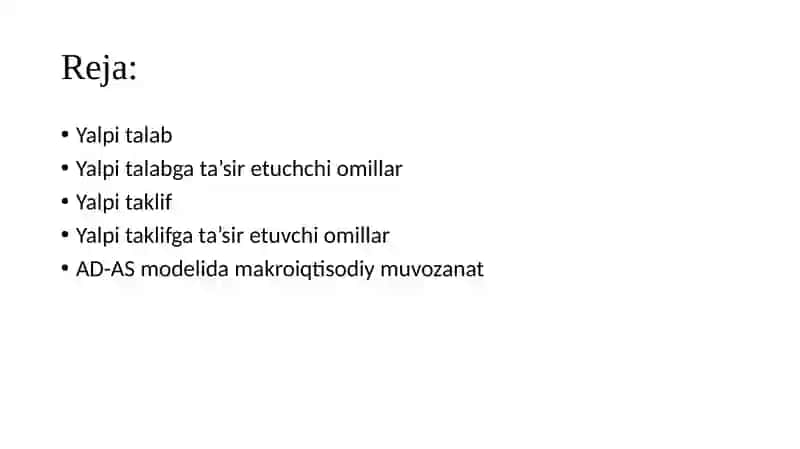 YALPI TALAB VA YALPI TAKLIF MODELI(AD-AS MODELI) 2
