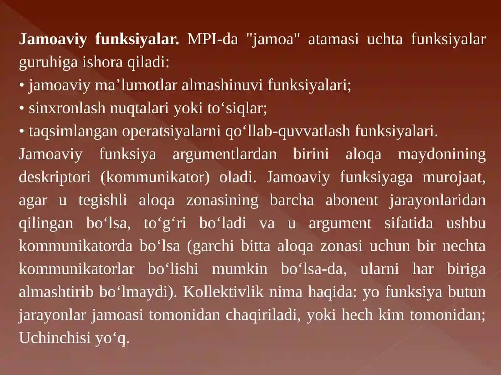 MPIda jamoaviy operatsiyalar 2