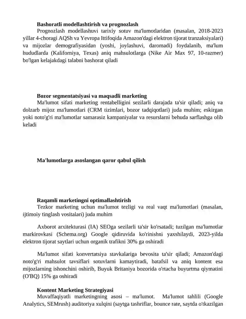 Samaradorlikni Baholash va Tahlil 2