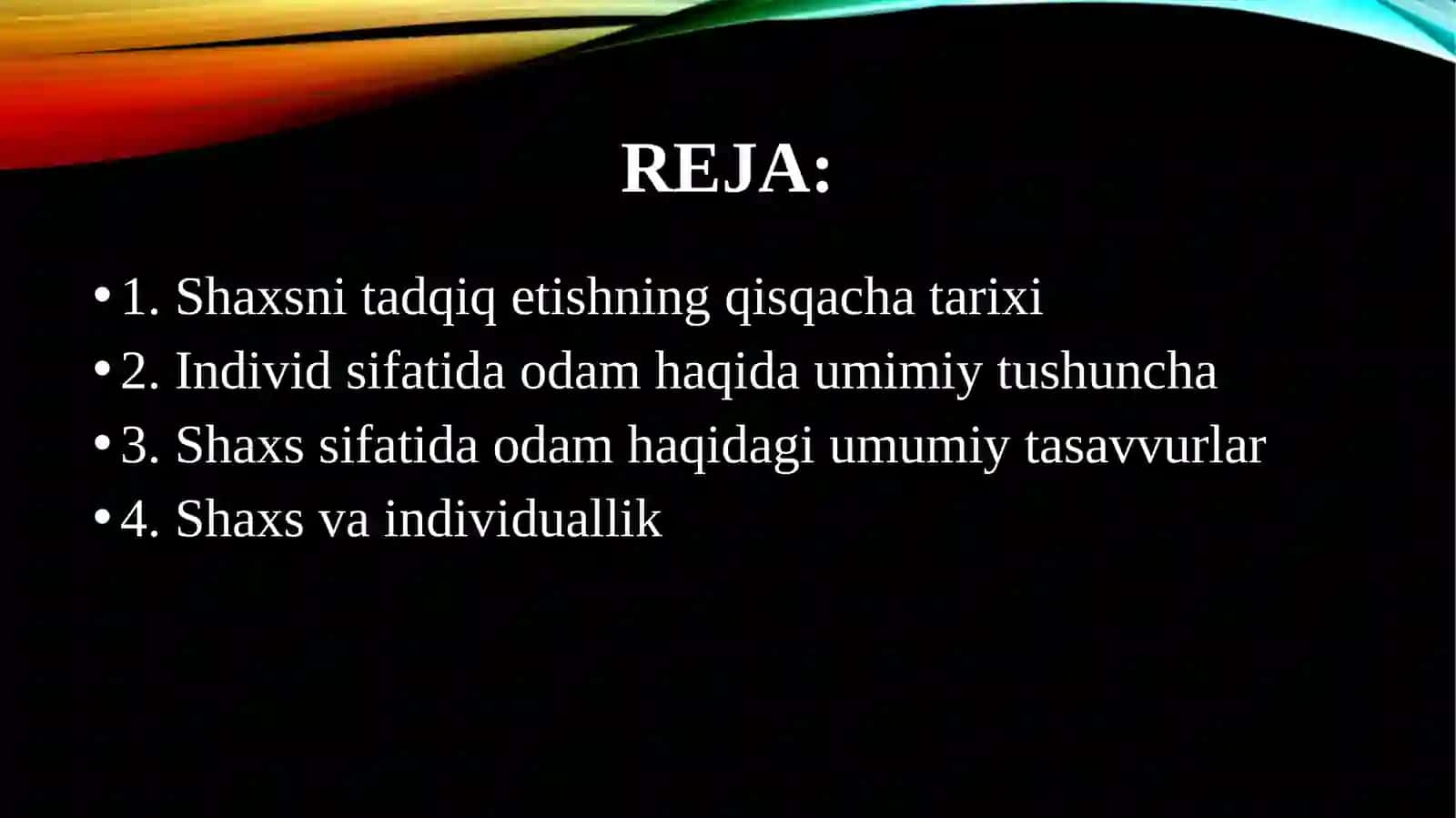 INDIVID, SHAXS VA INDIVIDUALLIK 2