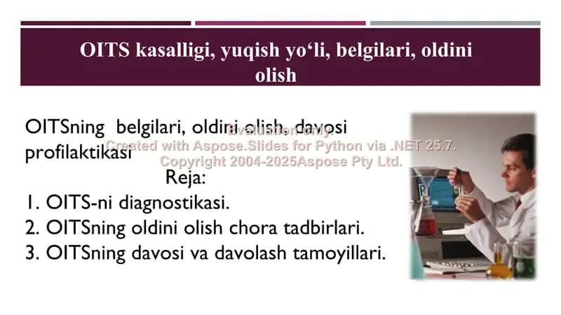 OITS kasalligi, yuqish yoʻli, belgilari, oldini olish 2