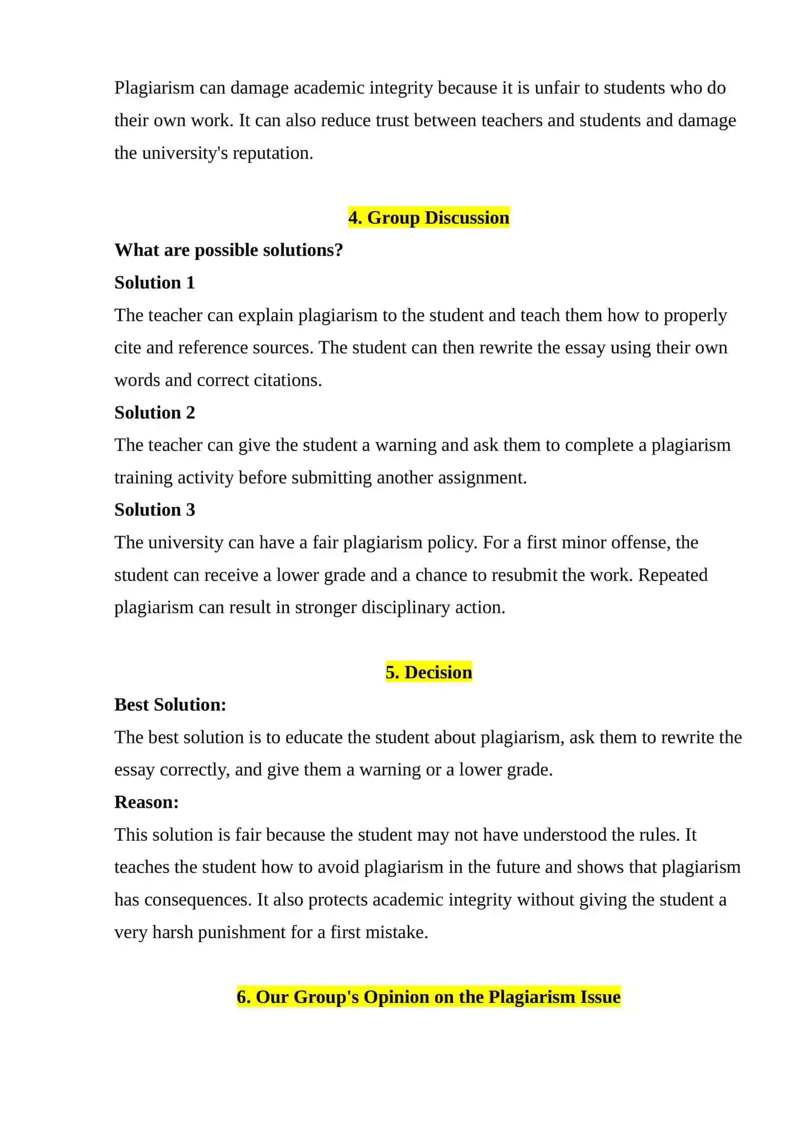 Plagiarism Issue Case Study 2