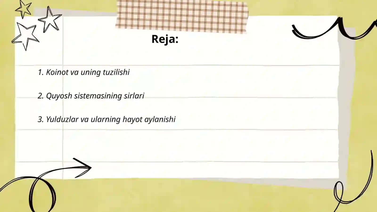 Tayyorlov guruh Koinot sirlari 2