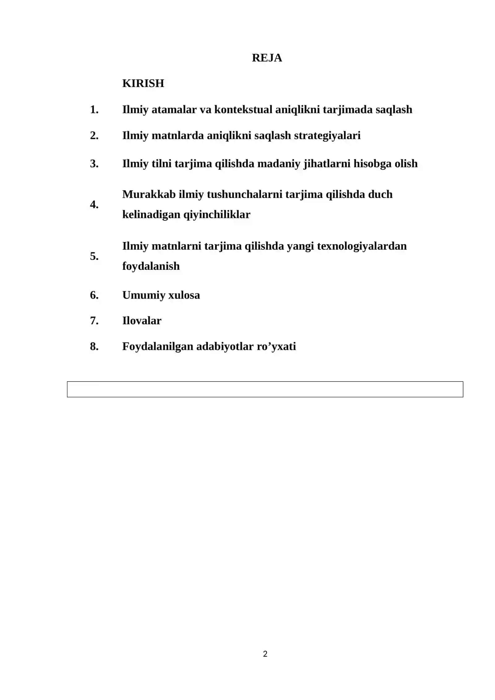 Tarjima nazaryasi va amaliyoti (Ingliz tili) 2