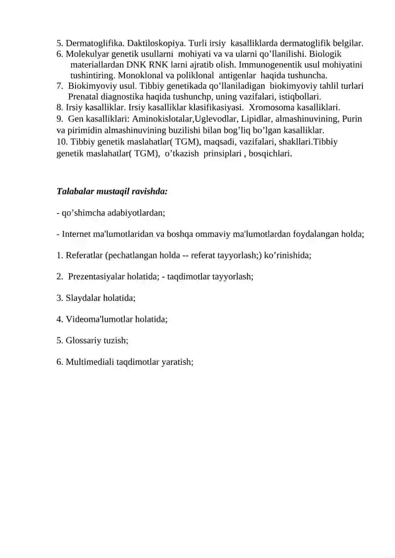 Odam genetikasi va tibbiy genetika 2