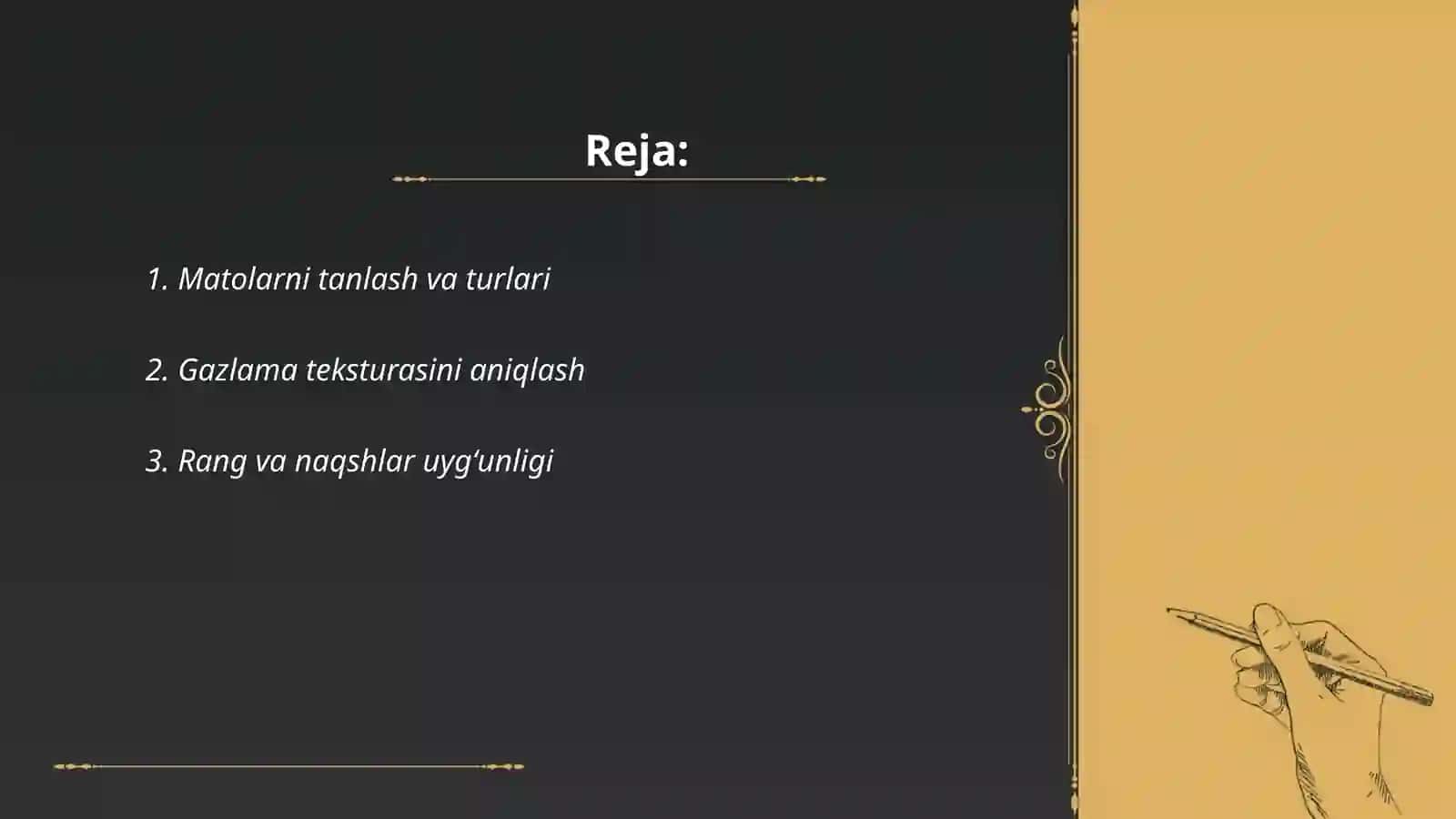 Matolarni tanlash va turlari 2