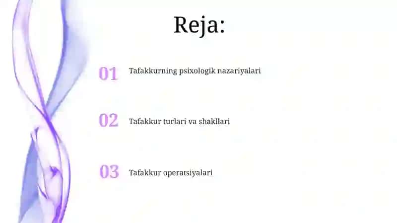 Tafakkur psixologik nazariyalari 2