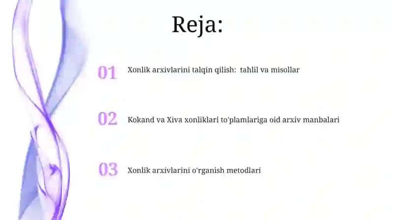 Xiva Xonliklari arxivlarini o'rganish 2