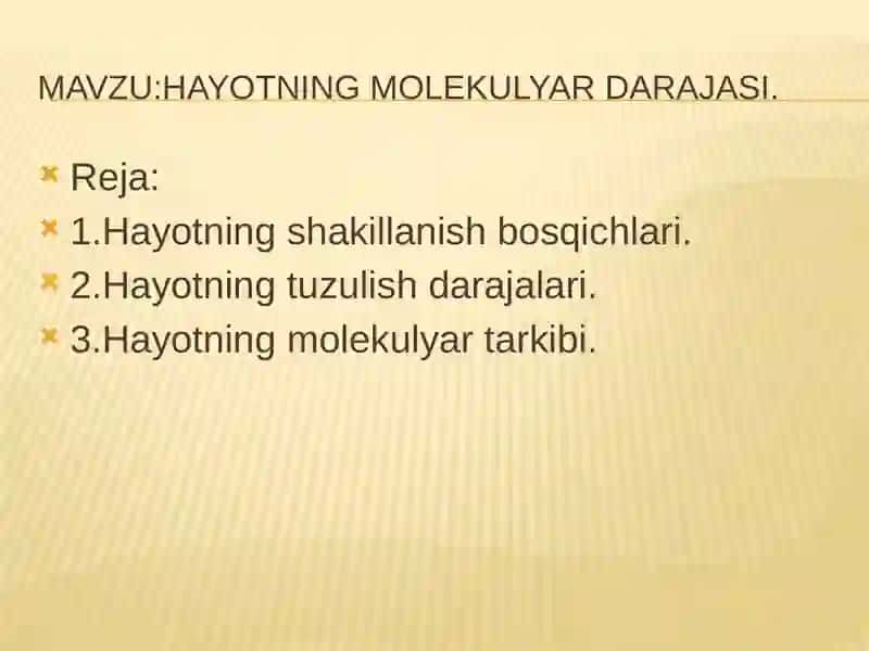 Biokimyo va molekulyar biologiya 2