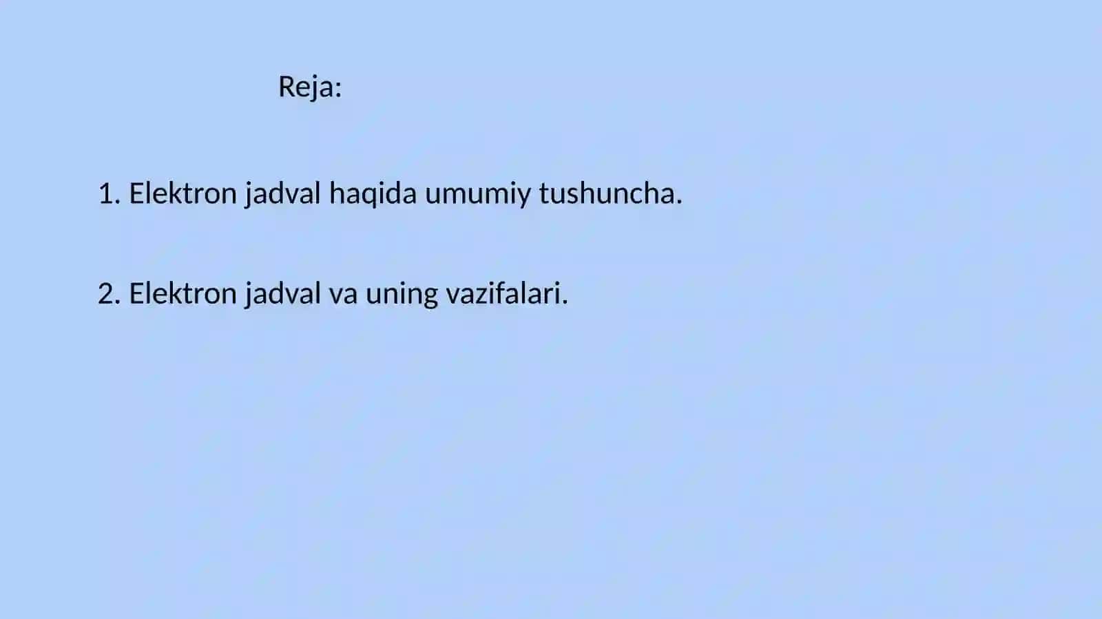 Elektron jadval protsessorlari ularning vazifalari va imkoniyatlari 2