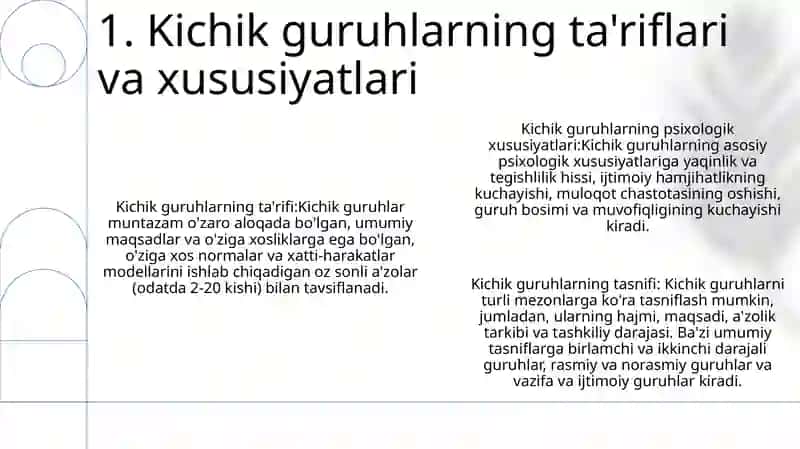 Kichik Guruhlar Psixologiyasi 2