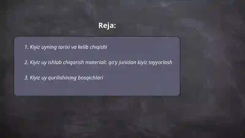 Kiyiz Uy 2