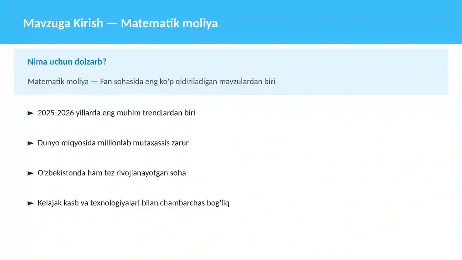 Matematik moliya 2