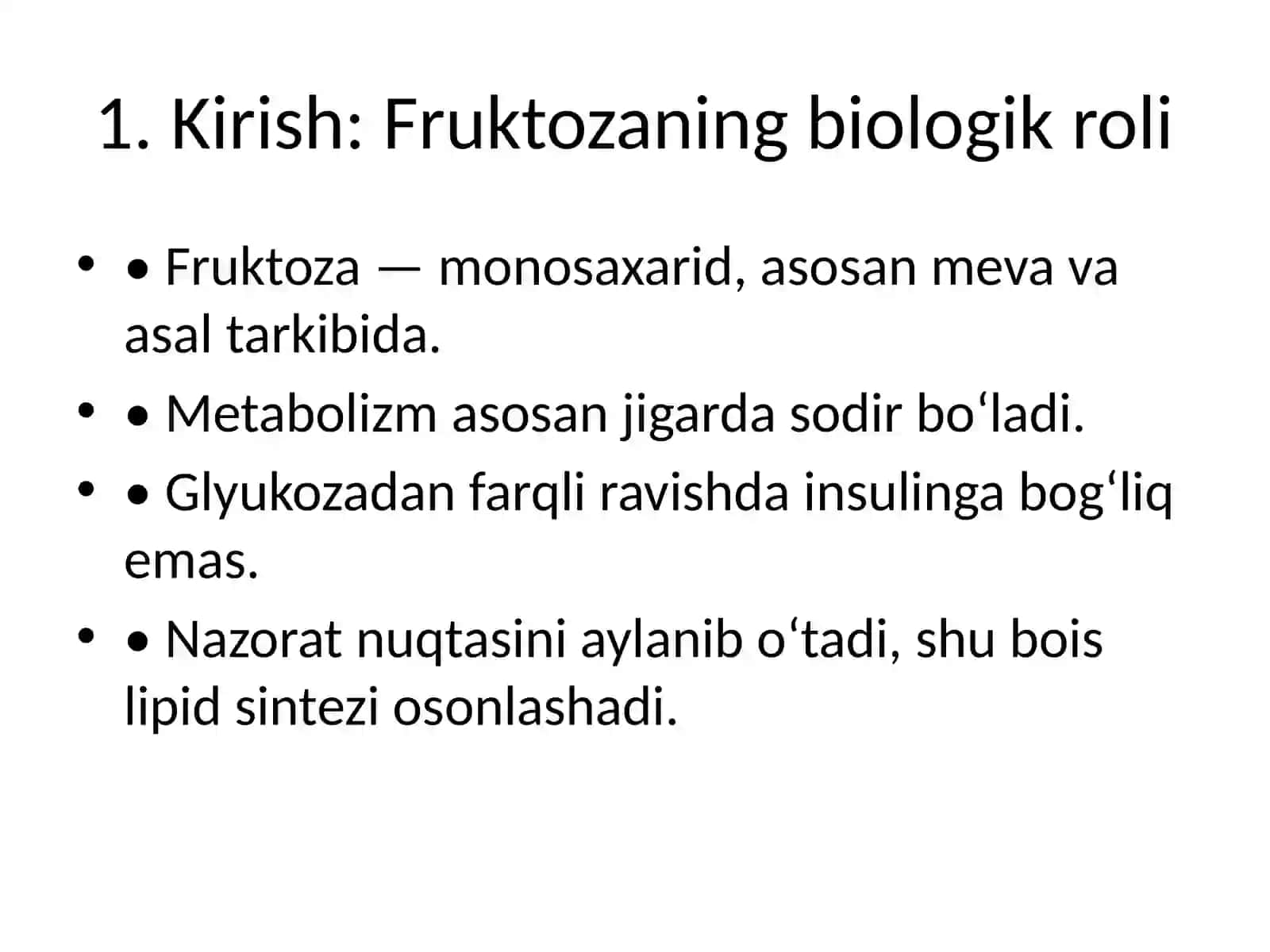 Fruktoza metabolizmi 2