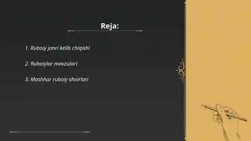 Ruboiy va tuyuq 2