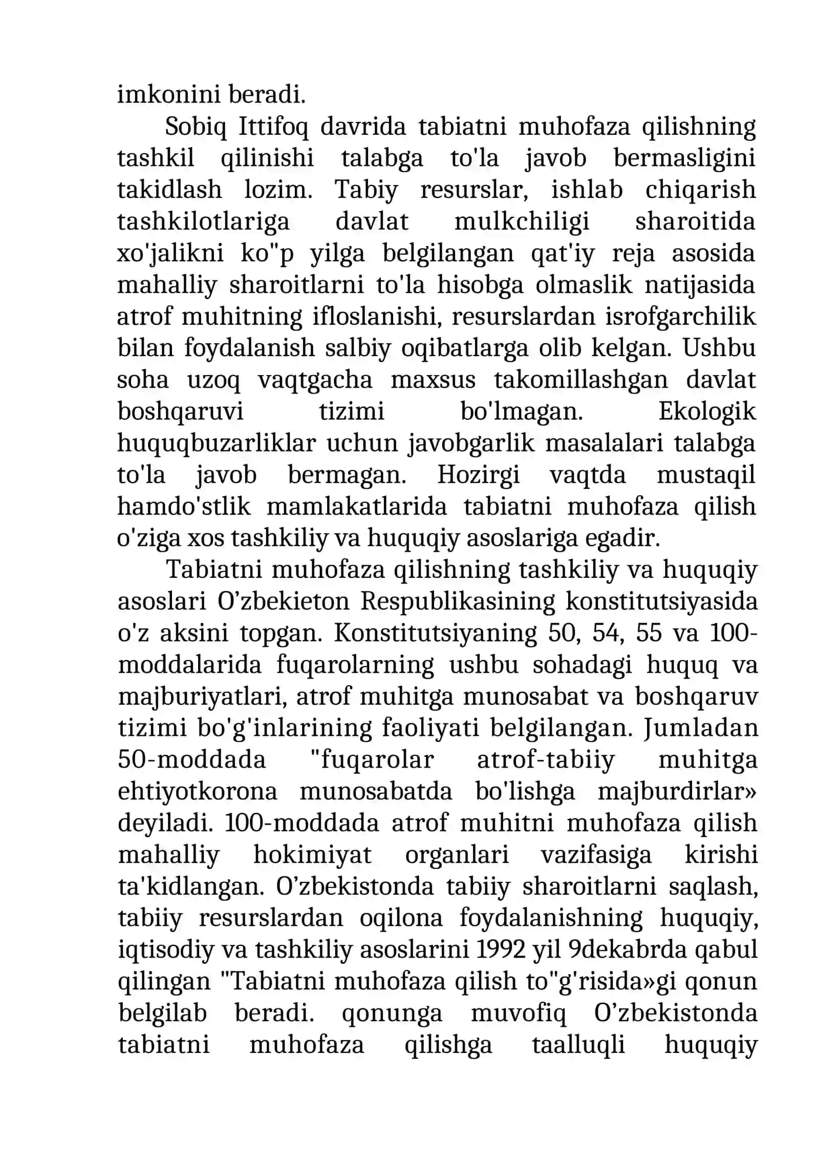 Tabiatni muhofaza qilish 2