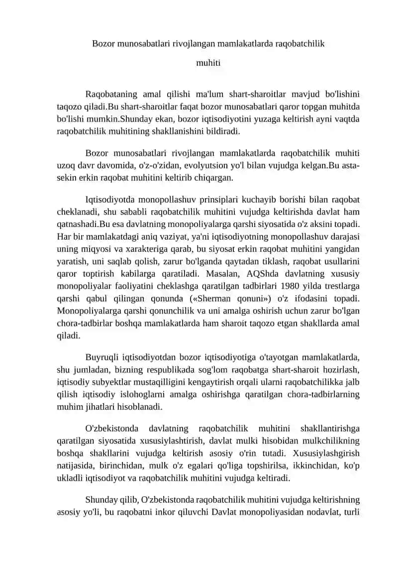 Raqobatchilik Muhiti 2