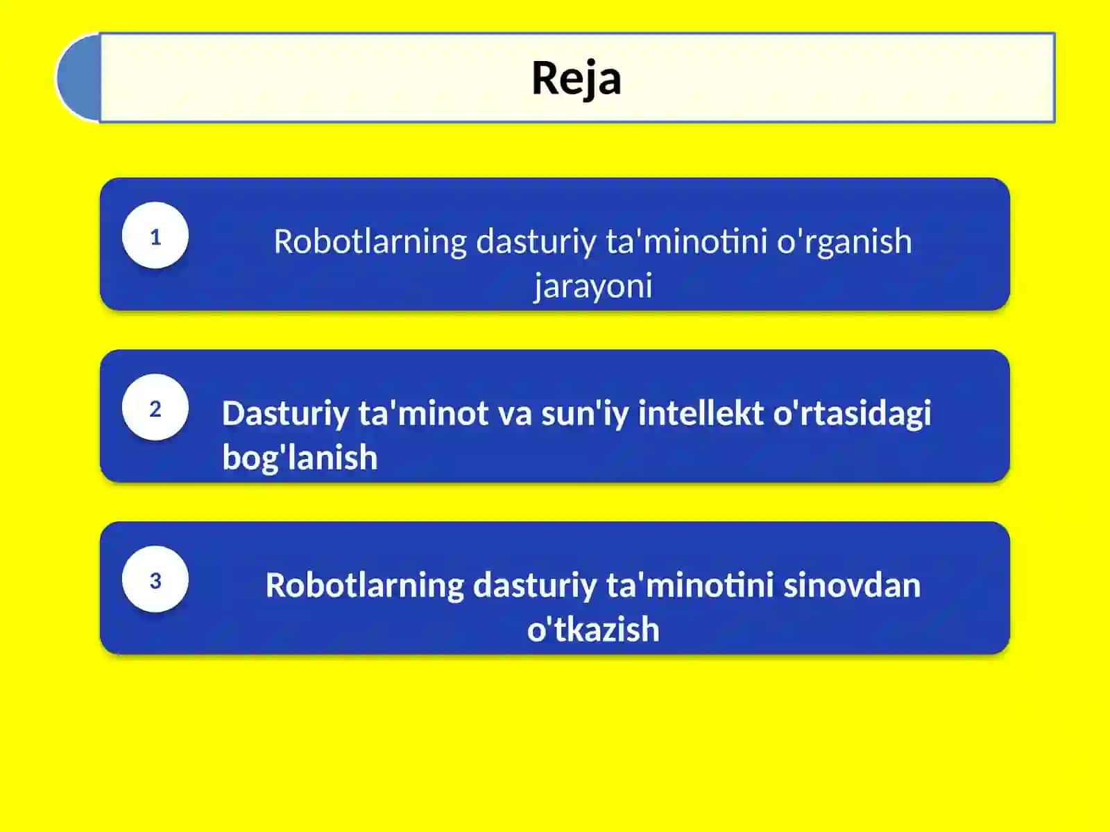 Robotlarning dasturiy ta'minotinio'rganishjarayoni 2