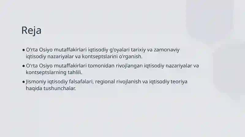 O'rta Osiyo mutaffakirlari iqtisodiy g'oyalari 2