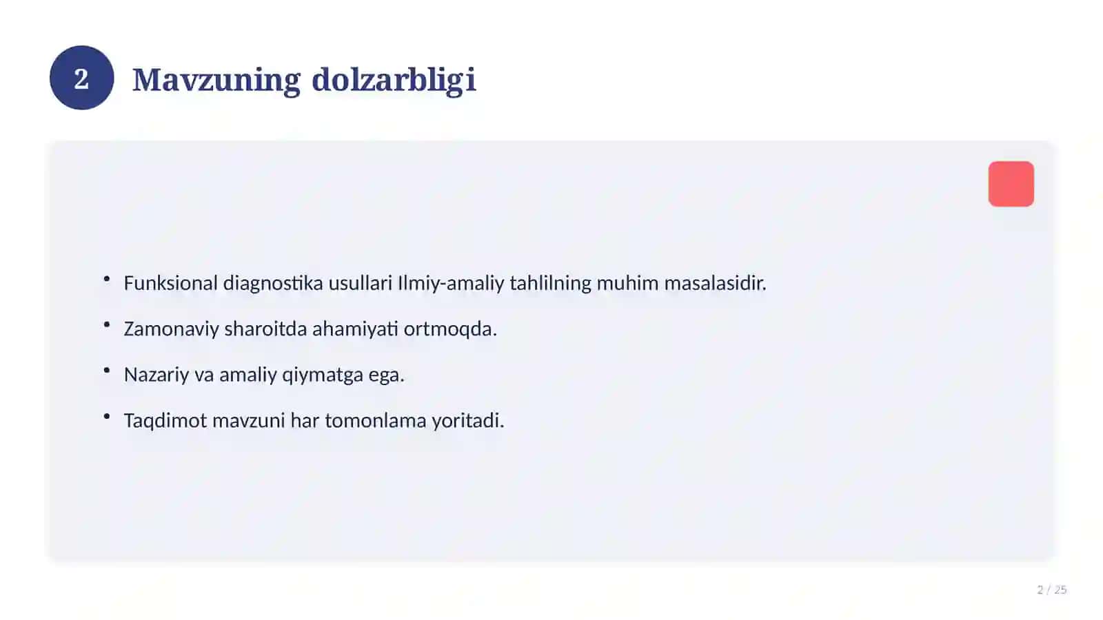 Funktsional diagnostika usullari 2