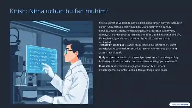 Molekulyar fizika va termodinamika: Koinot sirlarini ochish 2