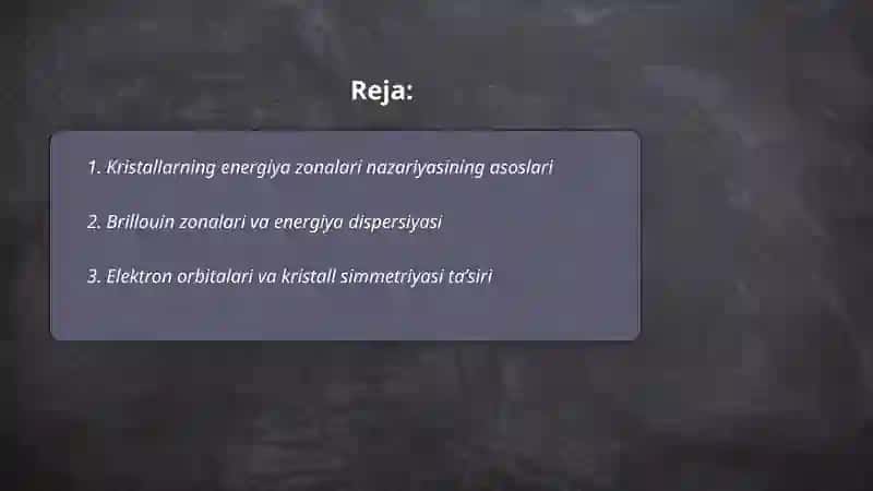 Kristallarning zonalar nazariyasi 2