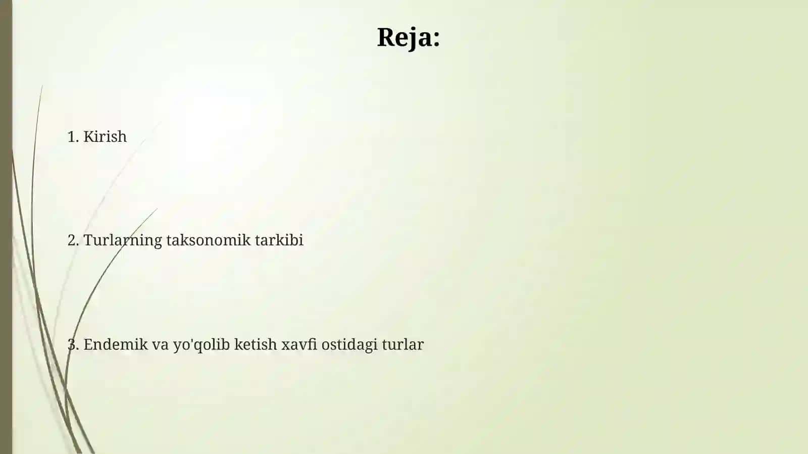 Oʻzbekiston ornitofaunasining taksonomik tahlili 2