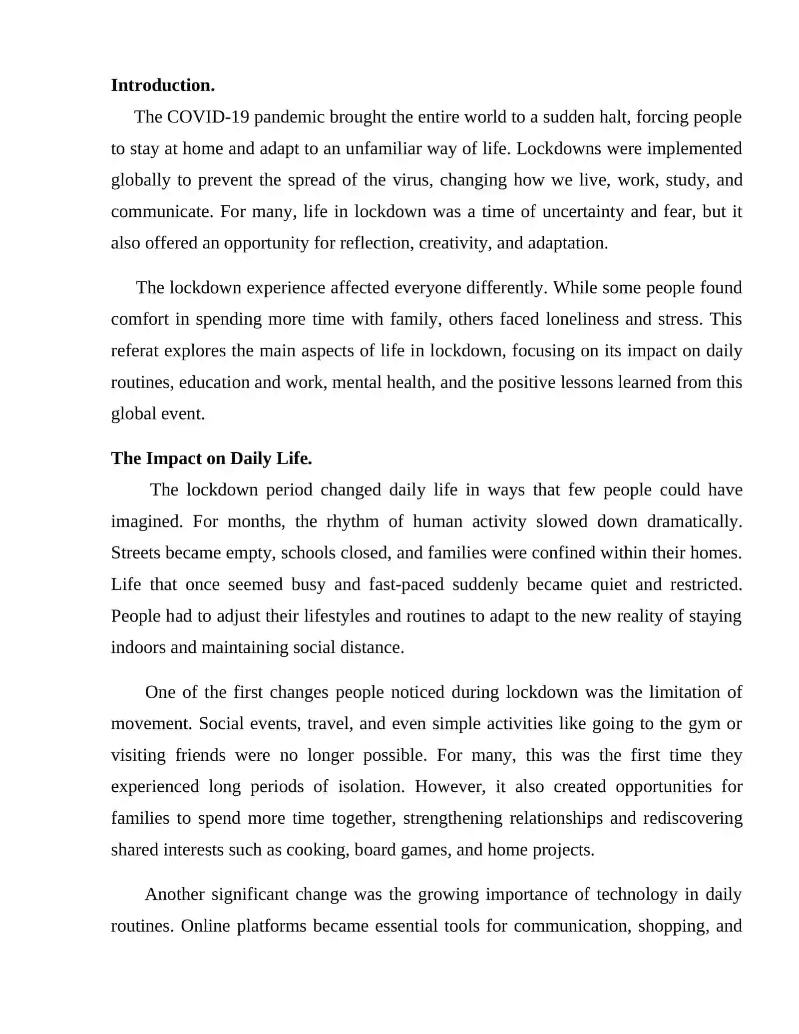Life in Lockdown 2