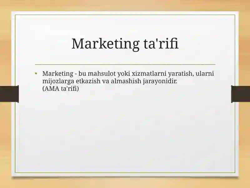 Marketing va Market Orientation 2