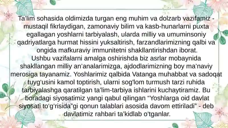 Uzluksiz ma'naviy tarbiya Kontseptsiyasi 2