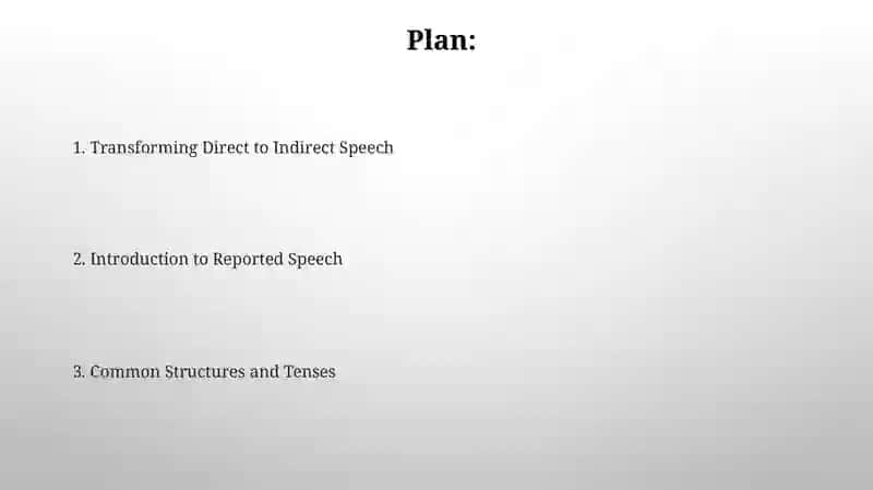 Transforming Direct to Indirect Speech 2
