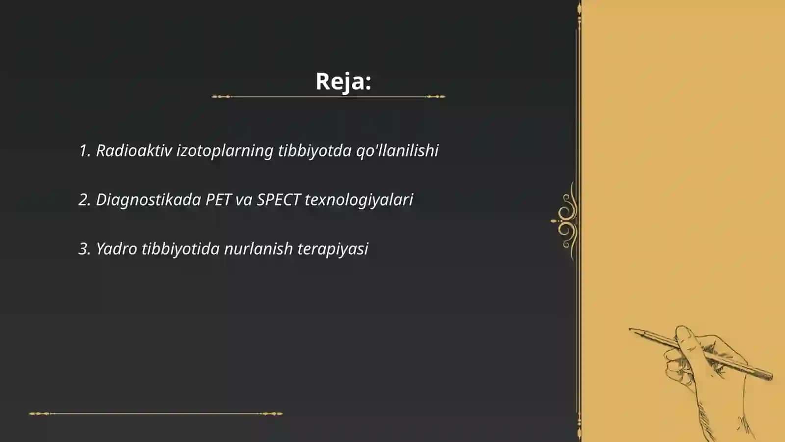 Yadro kimyosining tibbiyotdagi o‘rni 2