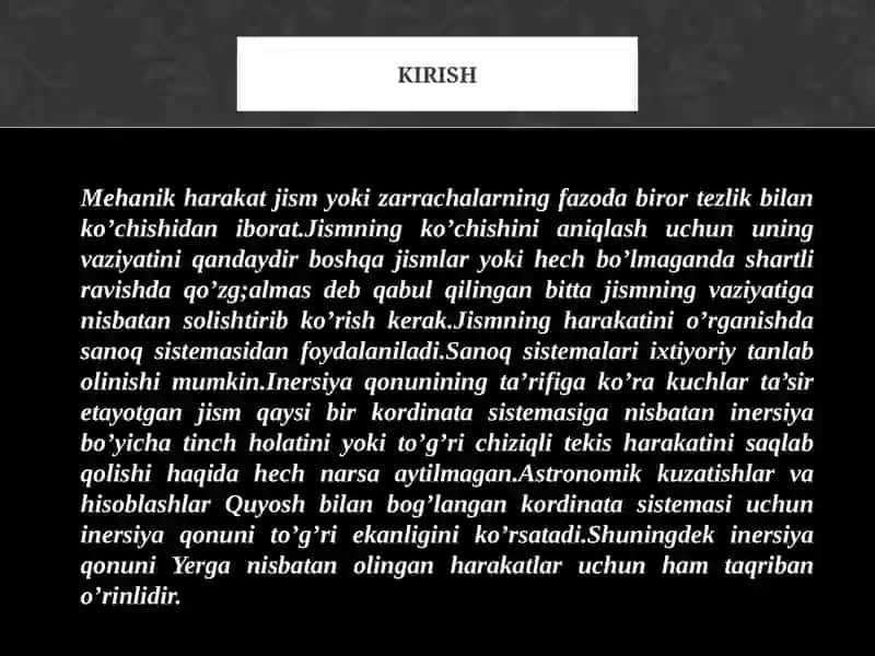 Noinersial sanoq sistemalari 2