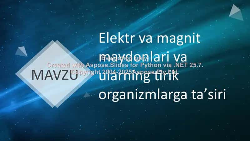 Elektromagnet Maydonlar va Tirik Organizmlar 2