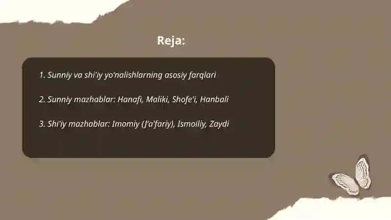 Islomdagi yoʻnalishlar, mazhablar va oqimlar 2