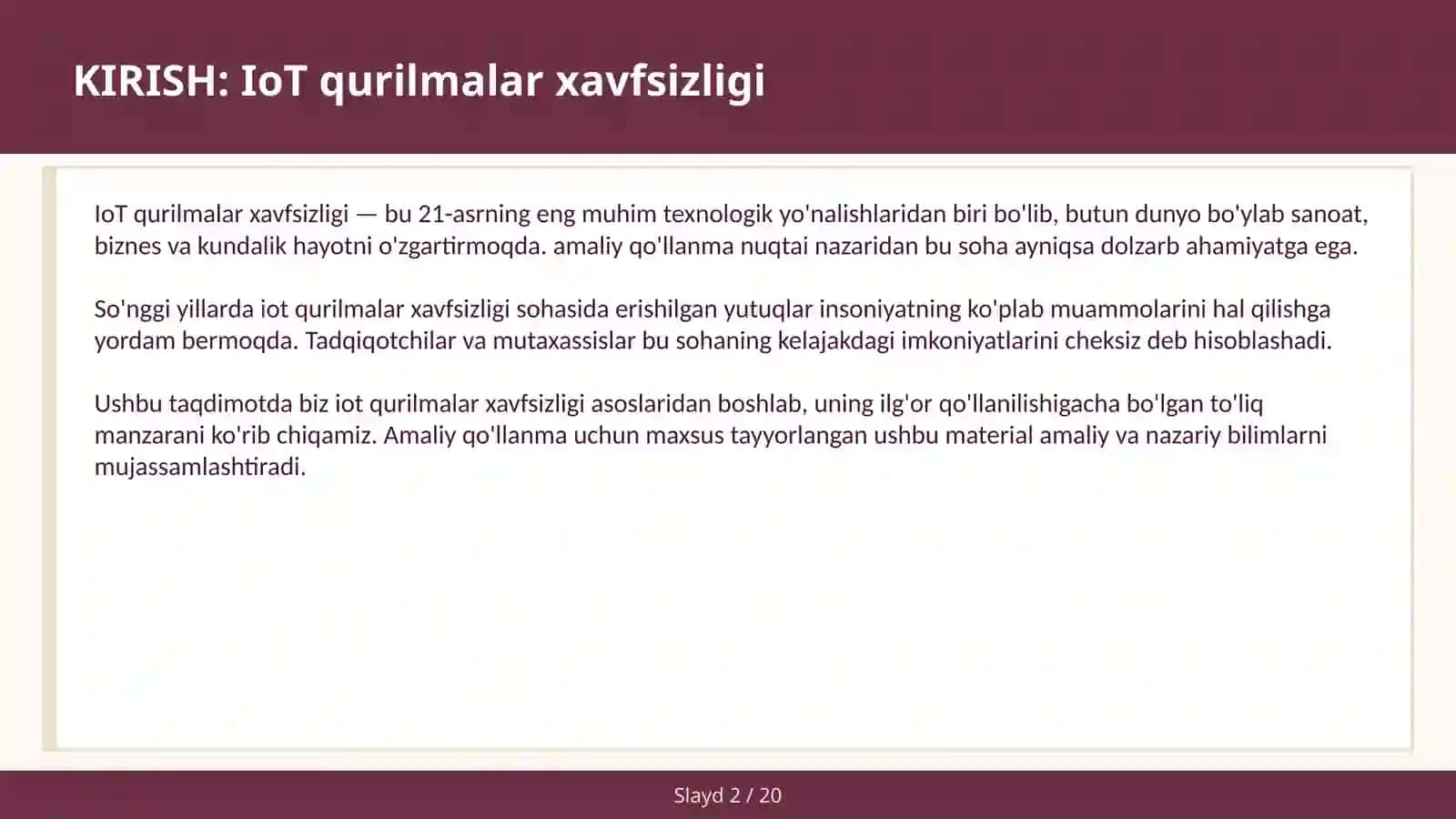 IoT qurilmalar xavfsizligi 2