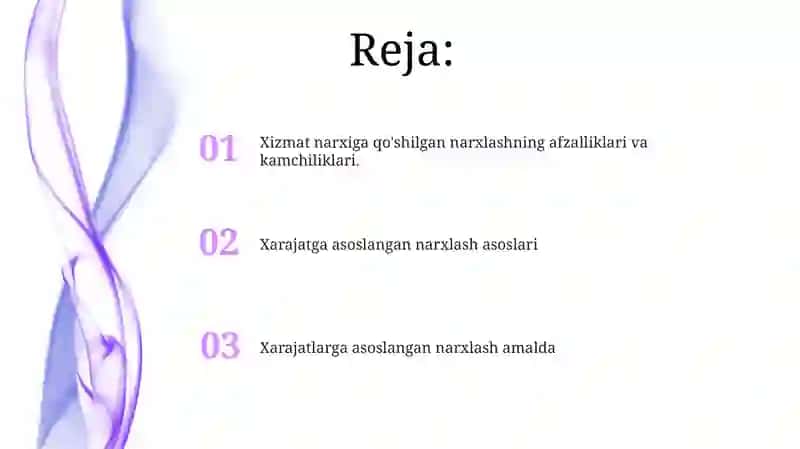 Narxlar kalkulyatsiyasi 2