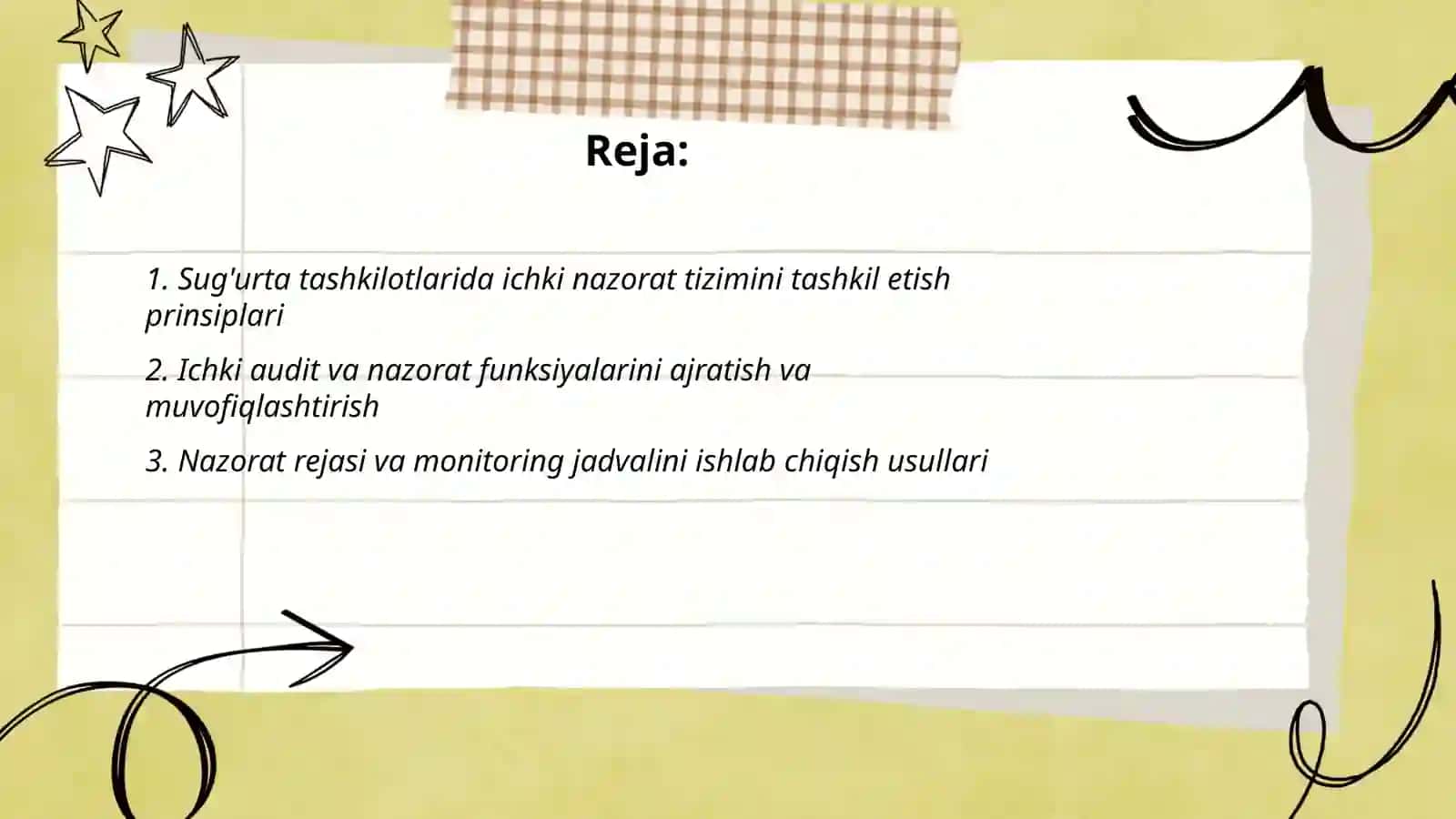 Sug'urta tashkilotlarida nazorat ishlarini tashkil etish 2