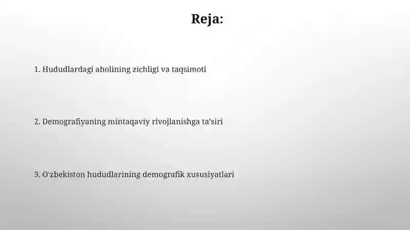 O'zbekiston mintaqalarining demokrafik holati 2